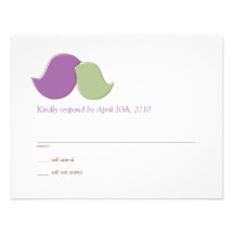 Perruches modernes, cartes de RSVP Invitations