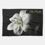 *Personalize* élégant de serviette de lis blanc Serviette Pour Les Mains