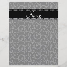 Personalized custom name black swirls flyer
