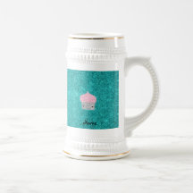 Personalized name bling cupcake diamonds coffee mugs