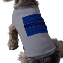 Personalized name blue plaid doggie tshirt