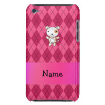 Personalized name dog pink argyle iPod touch case