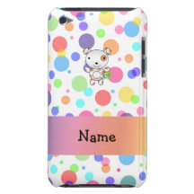 Personalized name dog rainbow polka dots barely there iPod cover