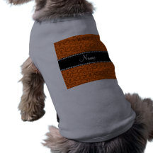 Personalized name orange swirls dog tee shirt