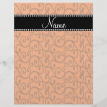 Personalized name orange swirls flyer design