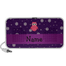Personalized name owl snowflakes stars travel speaker