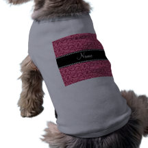 Personalized name pink swirls doggie tshirt