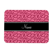 Personalized name pink swirls vinyl magnet