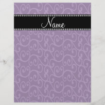 Personalized name purple swirls personalized flyer