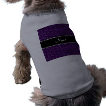 Personalized name purple swirls pet shirt