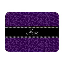 Personalized name purple swirls rectangular magnet