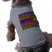 Personalized name rainbow plaid pattern pet tee shirt
