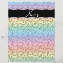 Personalized name rainbow swirls flyer design