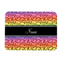 Personalized name rainbow swirls rectangle magnet