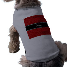 Personalized name red swirls dog t-shirt