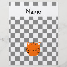 Personalized name tiger face black white checkers custom flyer