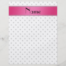 Personalized name white diamonds pink stripe flyer design