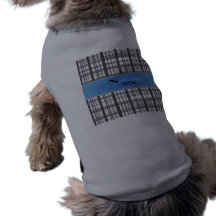 Personalized name white plaid pattern doggie t shirt