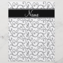 Personalized name white swirls flyer
