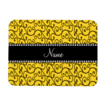 Personalized name yellow swirls flexible magnet