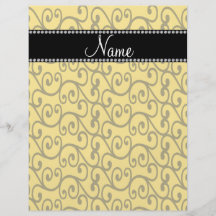 Personalized name yellow swirls personalized flyer