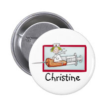 Personlaize avec le nom - bouton pour Supernurse Pin's Avec Agrafe