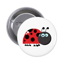 Personnage de dessin animé de coccinelle badge avec épingle