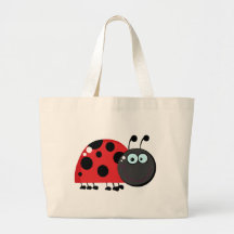 Personnage de dessin animé de coccinelle sacs de toile