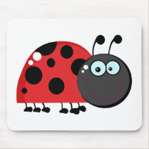 Personnage de dessin animé de coccinelle tapis de souris