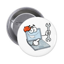 Personnage de dessin animé d'ordinateur portable t badges