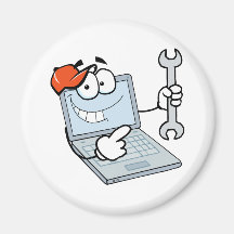Personnage de dessin animé d'ordinateur portable t magnets