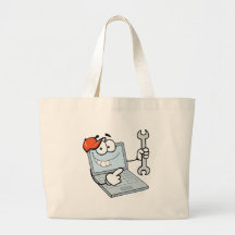 Personnage de dessin animé d'ordinateur portable t sacs en toile