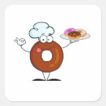 personnage de dessin animé drôle de chef de beigne autocollants