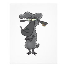 personnage de dessin animé drôle de moutons noirs cartons d'invitation