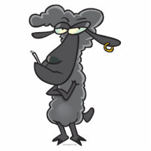 personnage de dessin animé drôle de moutons noirs photo sculpture