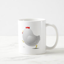 Personnage de dessin animé happpy mignon de poulet tasses