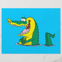 personnage de dessin animé idiot de crocodile d'al tract customisé