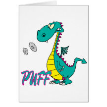 personnage de dessin animé idiot de dragon de souf cartes de vœux