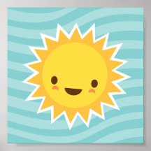 Personnage de dessin animé mignon du soleil de kaw poster