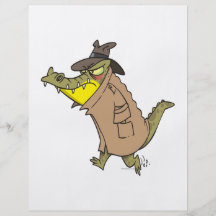 personnage de dessin animé sournois de crocodile d prospectus personnalisés