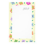 Personnalisé avec le motif de fleur hawaïen d'init papier à lettre personnalisable