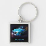 Personnalisé avec votre nom - camion antique porte-clefs