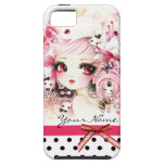 Personnalisé - belle fille d'anime avec des lapins étui iPhone 5