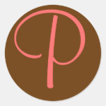 Personnaliser initiale de la lettre "P" de monogra Autocollants