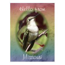 Personnaliser ovale de carte postale de colibri