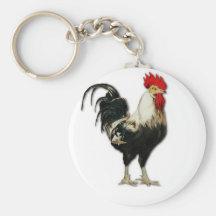 Personnaliser rouge de poulet de coq porte-clefs