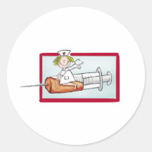 Personnalisez avec le nom - l'infirmière superbe adhésifs ronds