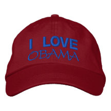 Personnalisez l'AMOUR Obama d'I commémoratif Chapeau Brodé