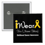 Personnalisez le Cancer d'enfance de ruban d'or Badge