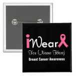 Personnalisez le cancer du sein rose de ruban badges avec agrafe